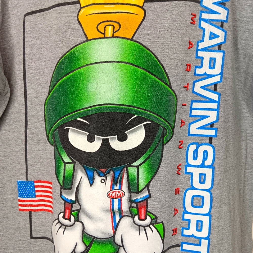 Vintage 90s MARVIN MARTIAN and  Tommy Hilfiger Sport Spoof Shirt t-shirt Large